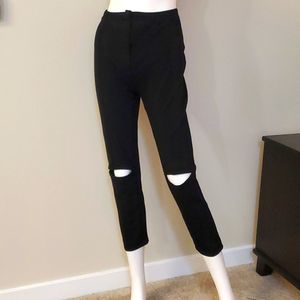 Charlie May open knee leggings, M/L, 15 to 19 inch elastic waist, black